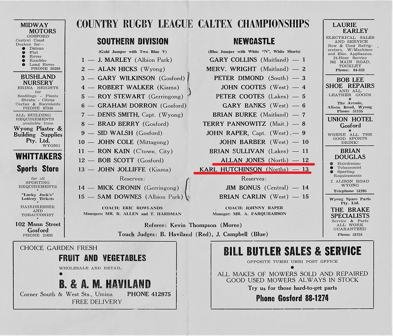 Southern Divison vs Newcastle 1970
