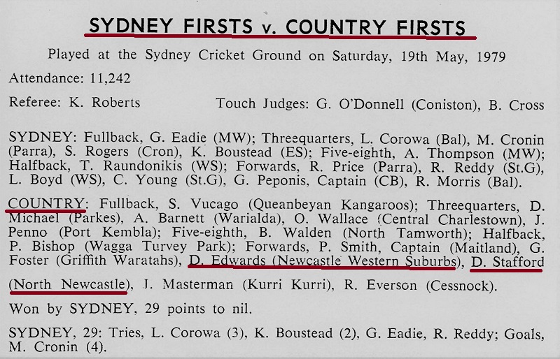 Sydney vs Country 1979.