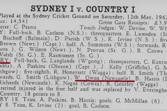Bill Owen Country Firsts 1962.