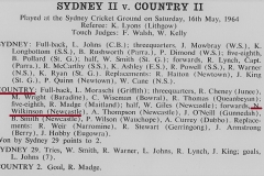 Norm Wilkinson NSW Country Seconds 1964.