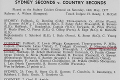 Zig Niszczot NSW Country Seconds 1977.