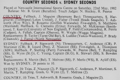 John Farrar NSW Country Seconds 1982.