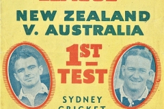 Australia vs New Zealand Program Cover 1952.