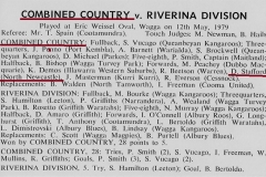 Dave Stafford Combined Country vs Riverina 1979.