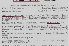 Mark Humphries Combined Country vs Wide Bay 1977.