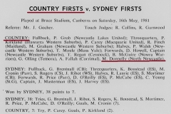 Mick Donnelly NSW Country Firsts vs Sydney 1981.