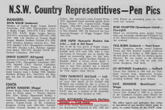 Karl Hutchinson NSW Country Pen Pics 1970.