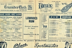 NSW vs Queensland Program Cover 1953.