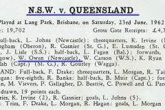 Bill Owen NSW vs Queensland 3rd Match 1962.