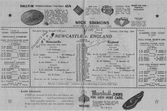 Newcastle vs England 22nd May 1954.