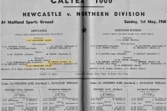Newcastle vs Northern Division 1st May 1960.