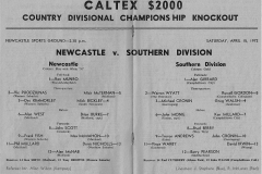 Newcastle vs Southern Division 17th April 1972.