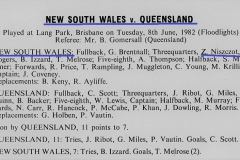 Queensland vs NSW 1982. 2nd State of Origin.