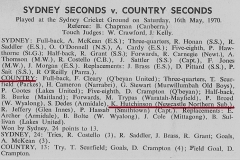 Karl Hutchinson NSW Country Seconds 1970.