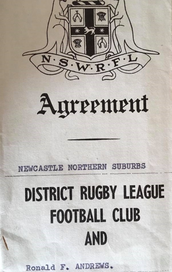 Ron Andrews 1974 Contract.