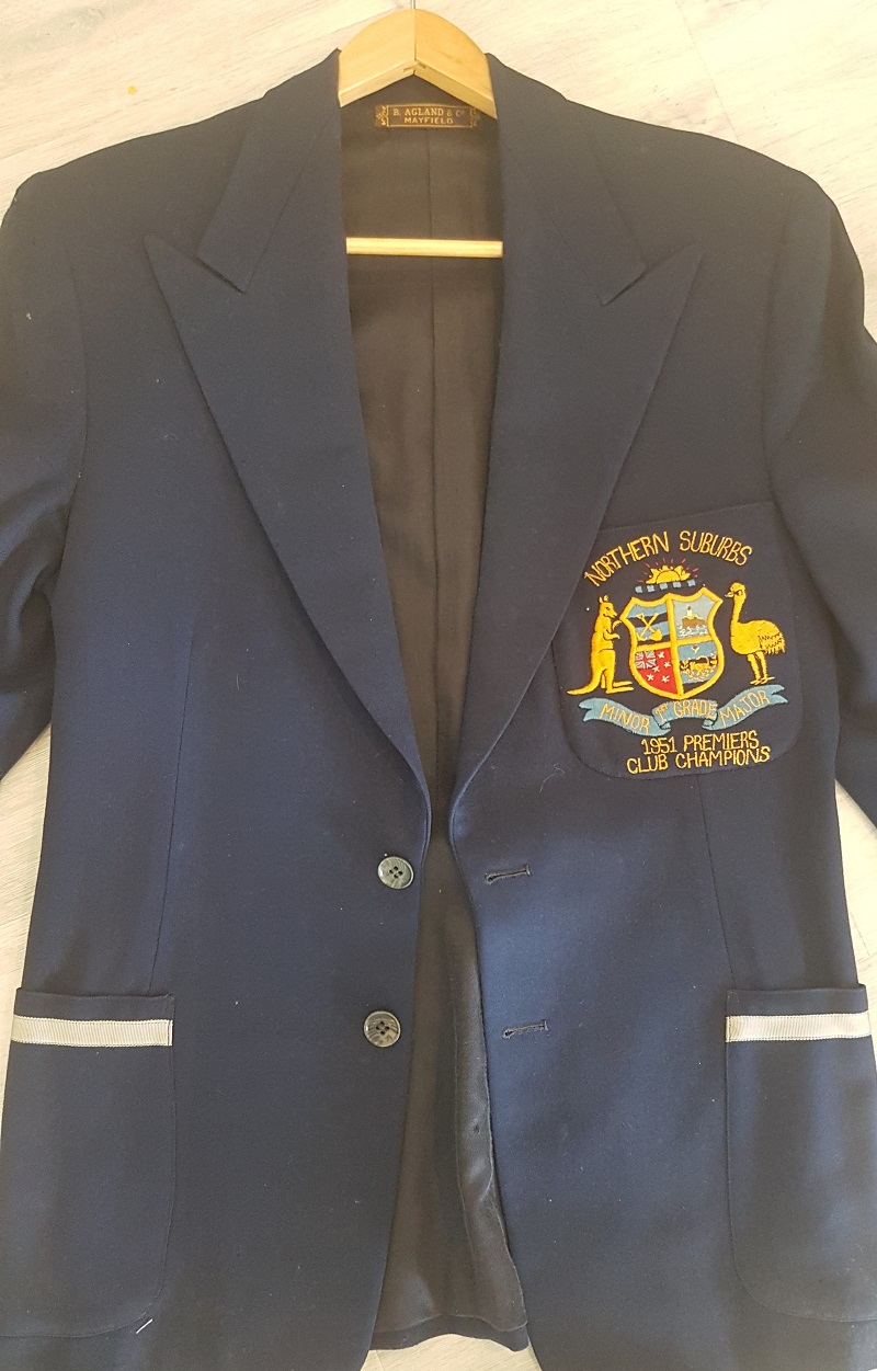 Bob Crane's Northern Suburbs 1951 Premiership Blazer.