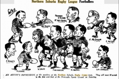 Northern Suburbs Caricatures on players from 1935.