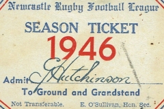 Jack Hutchinson Season Ticket 1946.(Thanks to the Hutchinson Family)
