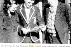 Len Dawson selected for 1937 Kangaroos.Pictured with Father and Mother Monday 28th June 1937