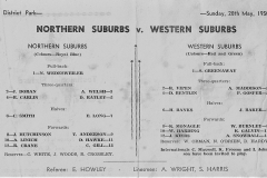 Testimonial North vs West, District Park 1950.