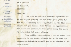 Tom Anderson - Life Membership 1959.