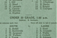 Under 20 Waratah vs North - 1957