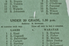 Western Suburbs vs Northern Suburbs Under 20's 1957