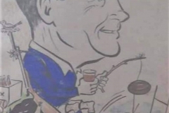 Caricature of Ernie Eyre circa 1959.